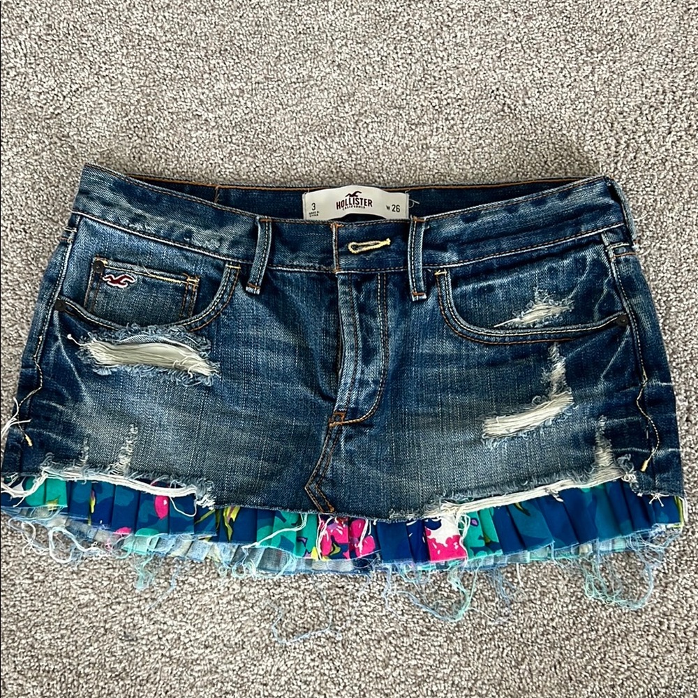 Hollister Distressed Denim Mini Skirt
